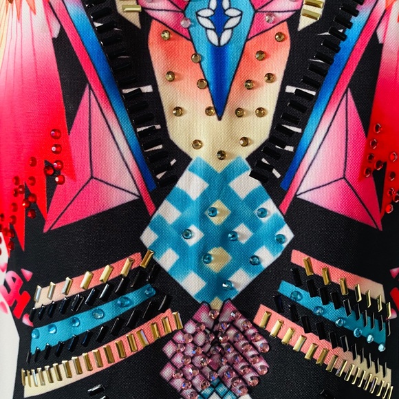 3/$30 Mantos Abstract Print Shift Dress - Picture 3 of 5